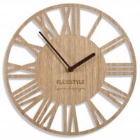 Flexistyle z219 - dřevěné nástěnné hodiny béžové