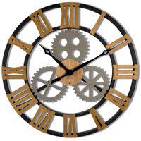 Flexistyle z229 - velké nástěnné hodiny s průměrem 80 cm dekor dřevo