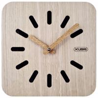 KUBRi 0160 - 20 cm hodiny z dubového masívu včetně dřevěných ručiček