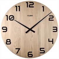 KUBRi 0191 - Obrovské hodiny z přírodního dubu s vynikající čitelností o průměru 80 cm