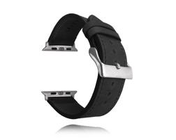 Černý kožený řemínek LAVVU Top Grain pro APPLE WATCH 42-44 mm LSXABS2