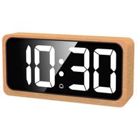 JVD SB3210.1 - Stále svítící hodiny v dřevěném rámu včetně síťového adaptéru