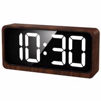 JVD SB3210.2 - Stále svítící digitální hodiny v dřevěném rámu včetně síťového adaptéru