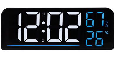 JVD SB8027.1 - velké stolní nebo nástěnné stále svítící hodiny s teplotou a vlhkostí v místnosti