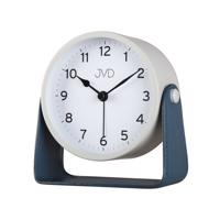 JVD SRP2313.2 - kovový budík s tichým chodem a koženými doplňky