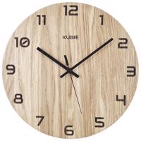 KUBRi HRC0029B - Přírodní dubové hodiny řízené signálem s tichým chodem