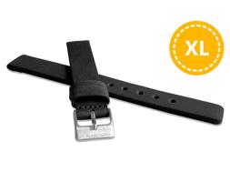 LAVVU LSCXB08 XL Prodloužený černý hladký řemínek Plain z luxusní kůže Top Grain - 8 XL