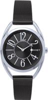 MINET Černo-stříbrné dámské hodinky s čísly ICON BLACK MWL5245