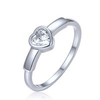 MINET Decentní stříbrný prsten srdce vel. 56