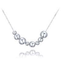 MINET Elegantní stříbrný náhrdelník s kuličkami
