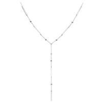 MINET Elegantní stříbrný náhrdelník s tyčkami, kuličkami a visícím řetízkem
