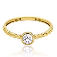 MINET Luxusní zlatý prsten s bílým zirkonem Au 585/1000 JMG0243XGR