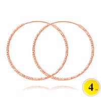 MINET Rose gold broušené stříbrné náušnice KRUHY 4 cm