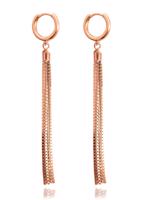 MINET Rose gold řetízkové stříbrné visací náušnice