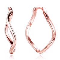 MINET Rose gold stříbrné kroucené náušnice kroužky