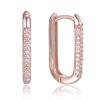 MINET Rosegold stříbrné náušnice se zirkony v italském stylu