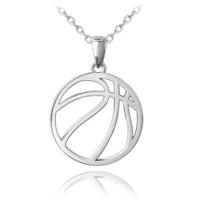 MINET Stříbrný náhrdelník BASKETBALOVÝ MÍČ