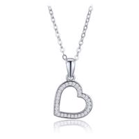 MINET Stříbrný náhrdelník se srdíčkem