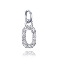 MINET Stříbrný přívěs písmenko "O" vykládané zirkony