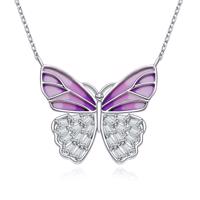 MOISS stříbrný náhrdelník MOTÝL