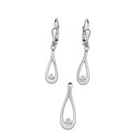 Stříbrná visací souprava se zirkony