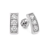 Stříbrné náušnice se zirkony - šroubek