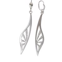 Stříbrné visací náušnice s rytinou