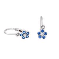 Zlaté 585/1000 dětské náušnice z bílého zlata s kamenem