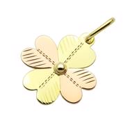 Zlatý 585/1000 přívěsek Čtyřlístek s červeným zlatem