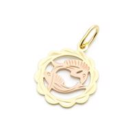 Zlatý 585/1000 přívěsek ze žlutého a růžového zlata zvěrokruh Ryby