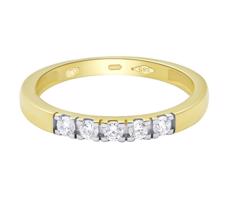 Zlatý 585/1000 prsten s kameny NF278