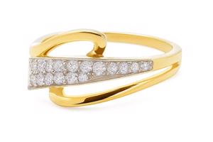 Zlatý 585/1000 prsten  s kameny NF39