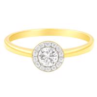 Zlatý 585/1000 prsten se zirkony NF277