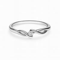 Zlatý 585/1000 prsten z bílého zlata s briliantem 386.0702 0,04ct