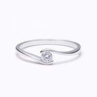 Zlatý 585/1000 prsten z bílého zlata s briliantem 686.9137 0,10ct