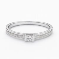 Zlatý 585/1000 prsten z bílého zlata s brilianty 386.0830 0,13ct