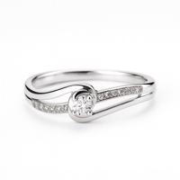 Zlatý 585/1000 prsten z bílého zlata s brilianty 386.1835 0,09ct
