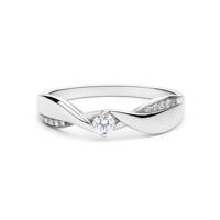 Zlatý 585/1000 prsten z bílého zlata s brilianty 386.2837 0,09ct